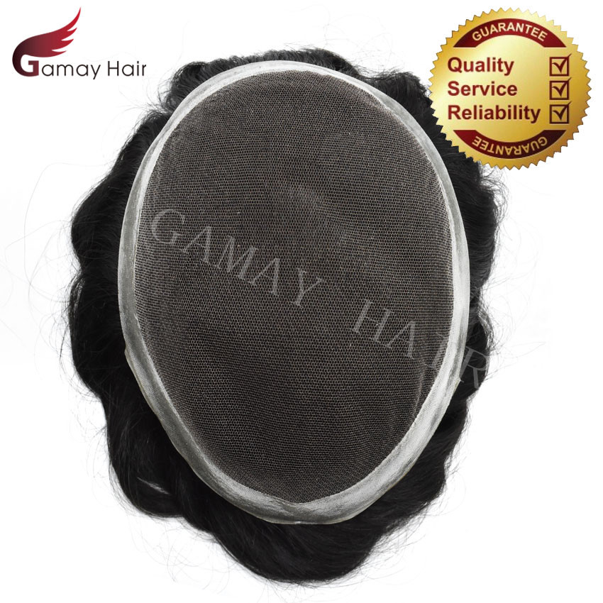 Mens Toupee French Lace Natural Human Hair piece Invisible PU Wigs Australia