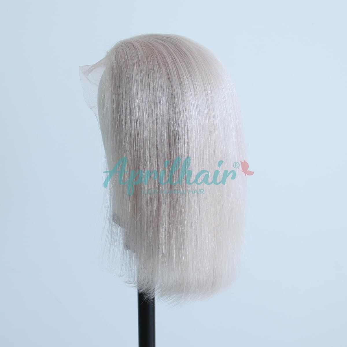 Aprilhair Pre-Plucked 60 White Platinum Blonde Bob Lace Front Wigs Straight