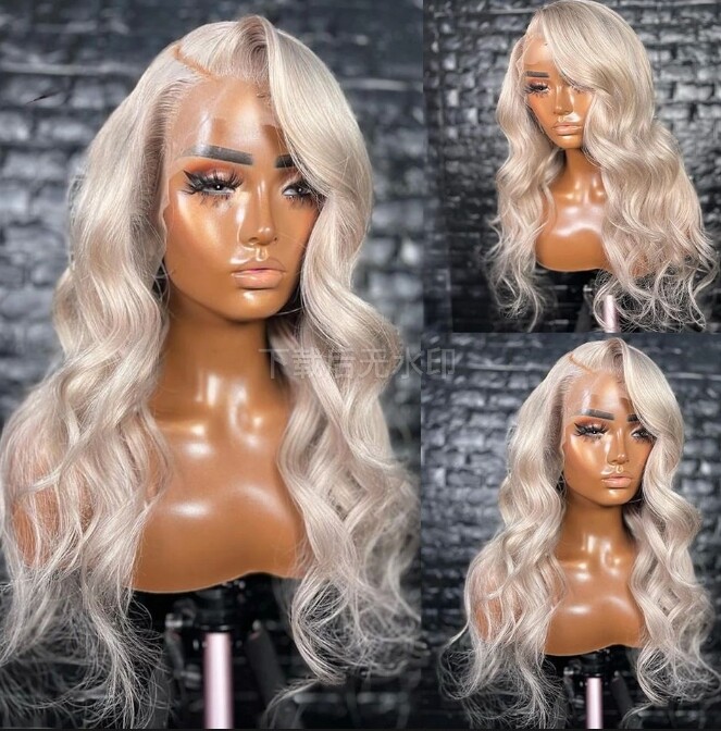 Platium Body Wave Lace Front Wig Human HairAsh Blonde Frontal Wig Human Hair