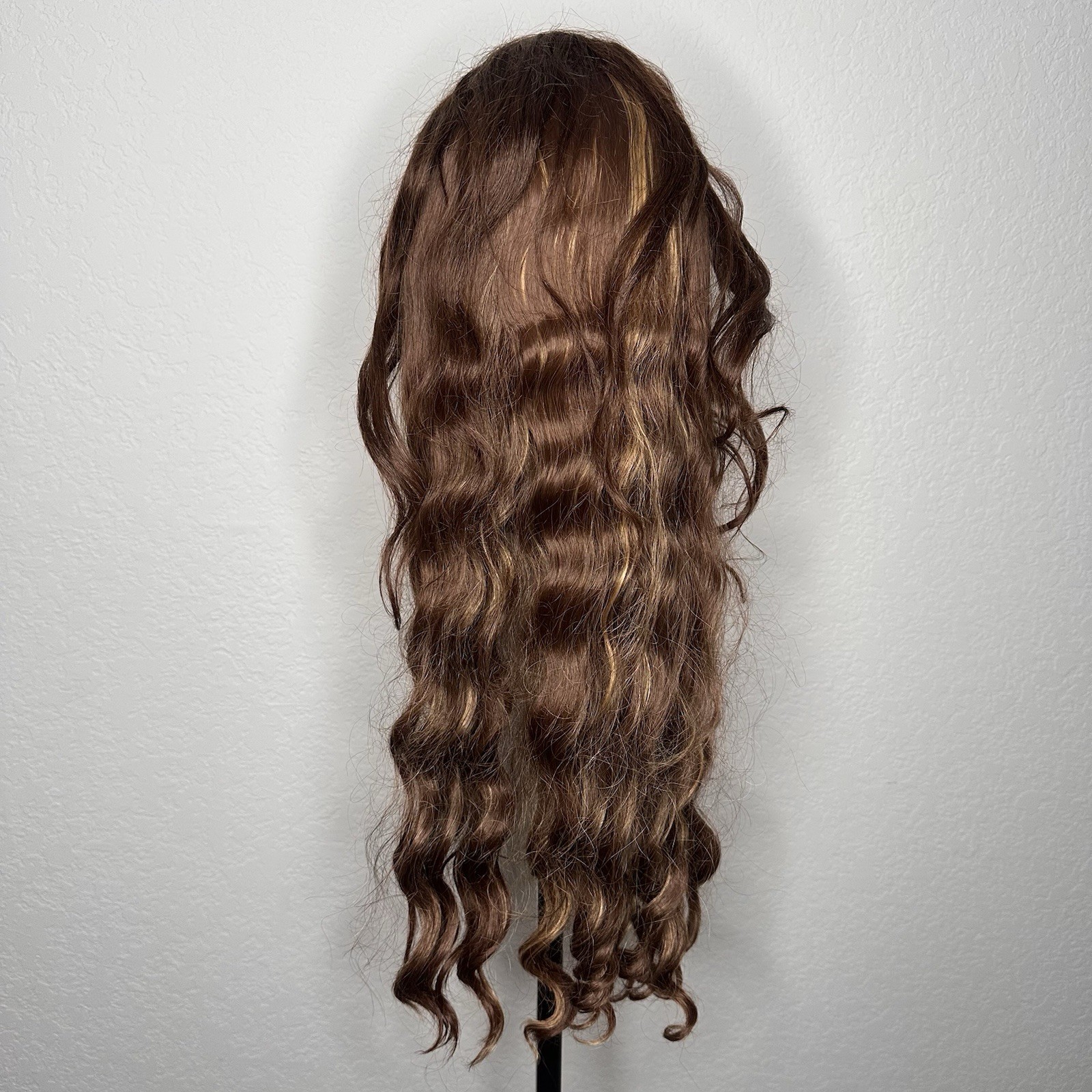26inch Highlight Brown 11×5 Brown Lace Front Salon Wig Human Hair For Women
