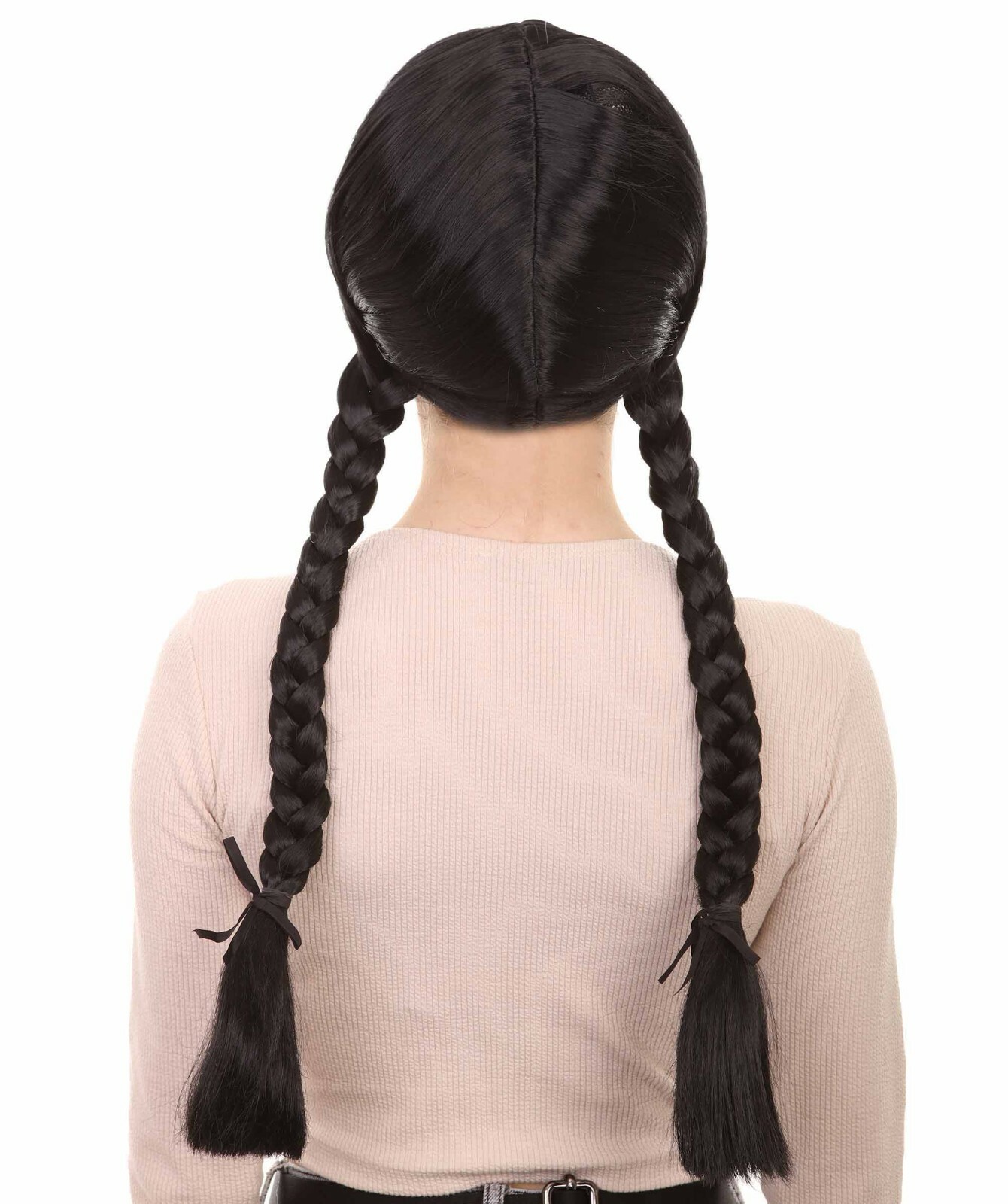 Renaissance Dutch Girl Black Wig Historical Maiden Braid Drama Medieval HW-2738