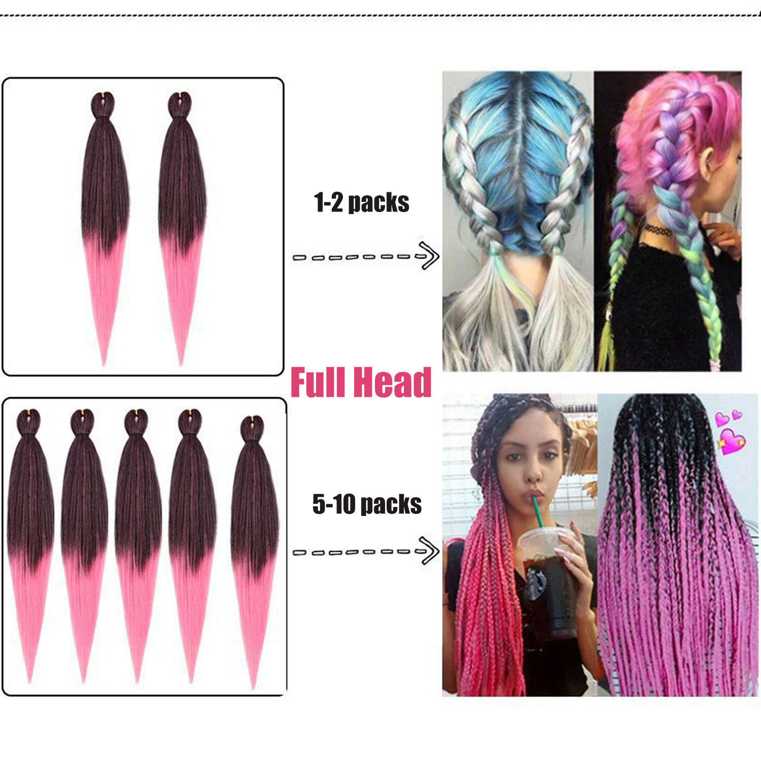 26″ Braiding Hair Pre Stretched Yaki Hair Extensions for Braids Easy to Braiding