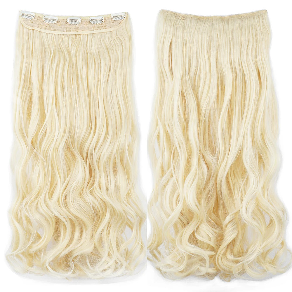Dirty Blonde Curly Clip In Synthetic Hair Extensions Fake Hair Pieces for Women