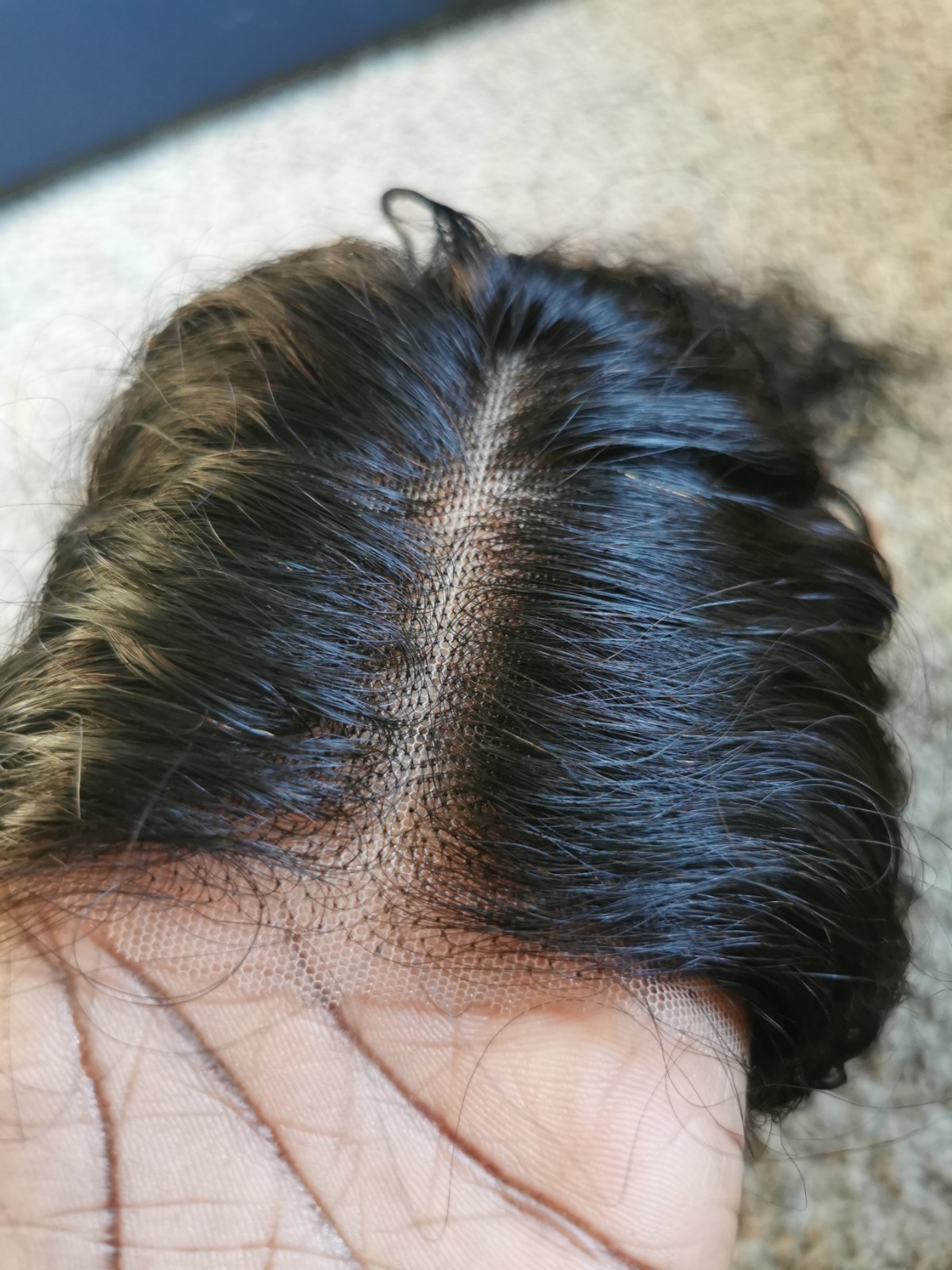 New 16″ Ashimary Human Hair Invisi-Strap Water Wave 360 Lace Frontal Wig 1B