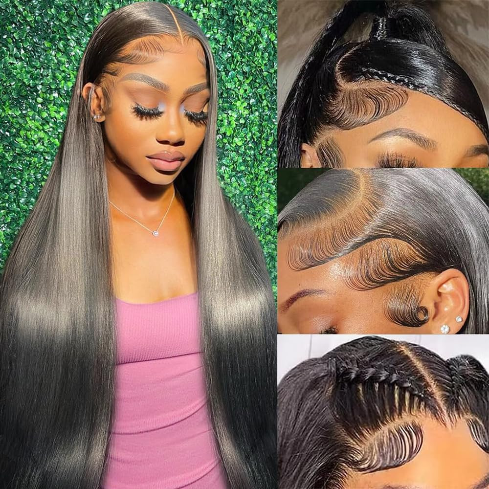 28″ HD Transparent Lace Front Wig, 200 Density, Pre-Plucked Human Hair