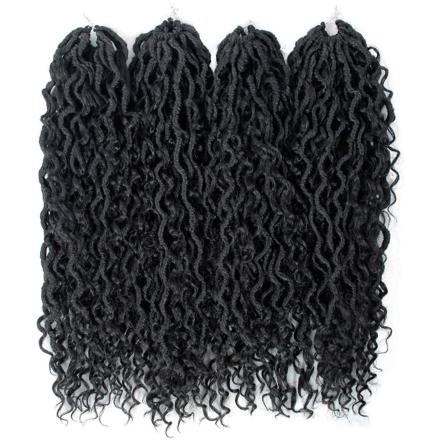 Goddess Locs 18-Inch Crochet Hair with Curly Ends – Bohemian 4 Pack