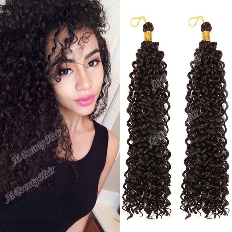 14″ Water Curly Crochet Braiding Hair Curly Synthetic Hair Extensions
