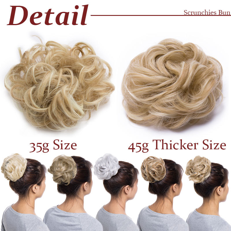 Large Curly Updo Messy Curly Bun Chignon Clip in Hair Piece Extensions THICK FEM