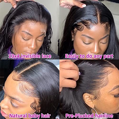 220% Density HD Transparent Lace Front Wigs Human 26 Inch (Pack of 1) Natural