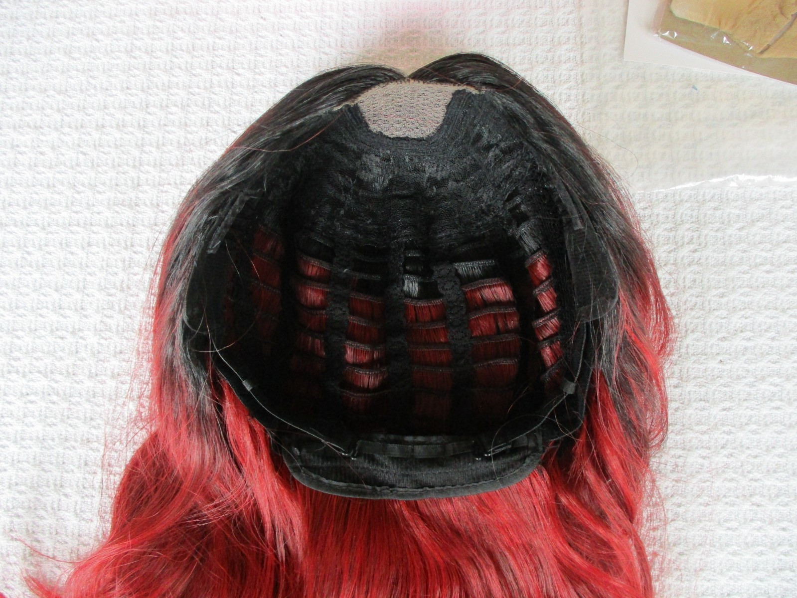 Red Black Ombre 26″ Straight Quality Wig Synthetic Washable Hot Now Lace front