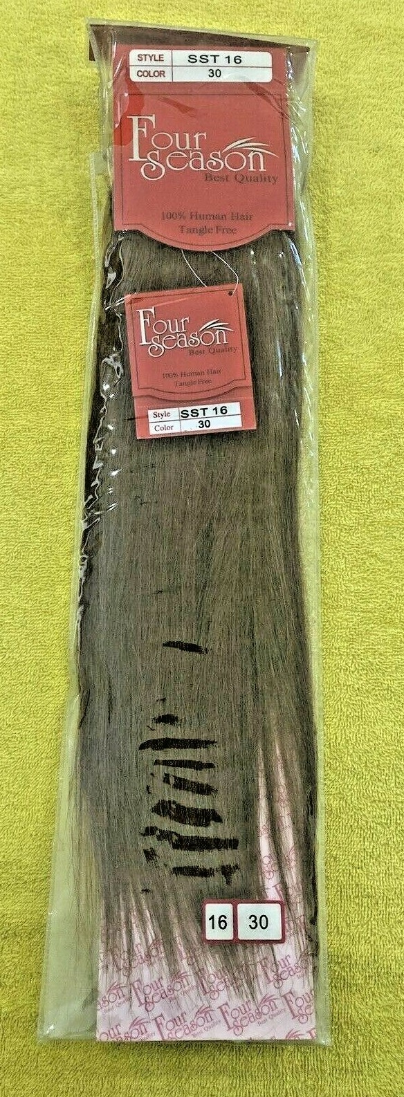 Sew in Weft Hair Extensions 100%Real Human Hair Tangle free 16″ Color # 30