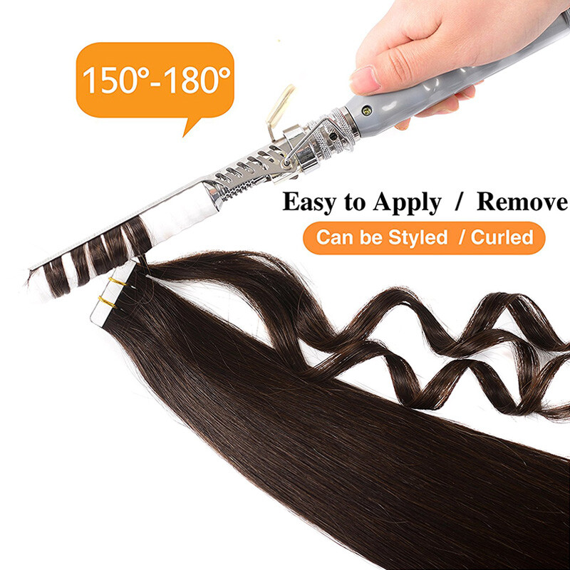 Ombre 120g Tape In Russian Remy Human HaIr Extensions Full Head Skin Wefts THICK