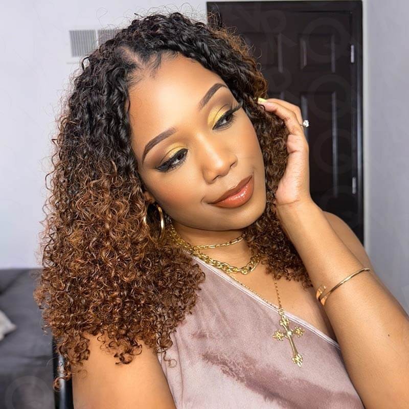 QVR Feather Crochet Hair Remy Burmese T1B/30 14in 100% Human Hair Extensions