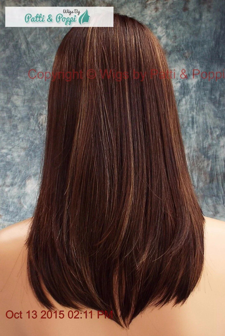 LAINE RENE OF PARIS WIG | COFFEE LATTE | SLINKY HOT MEDIUM BOB SIDE BANGS 523 -1