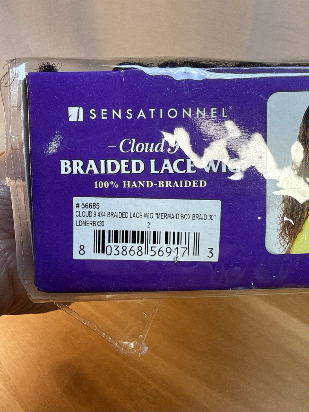 New Sensationnel Cloud 9 / 4X4 Braided Lace Wig Mermaid Box Braid 30″ Dark Brown