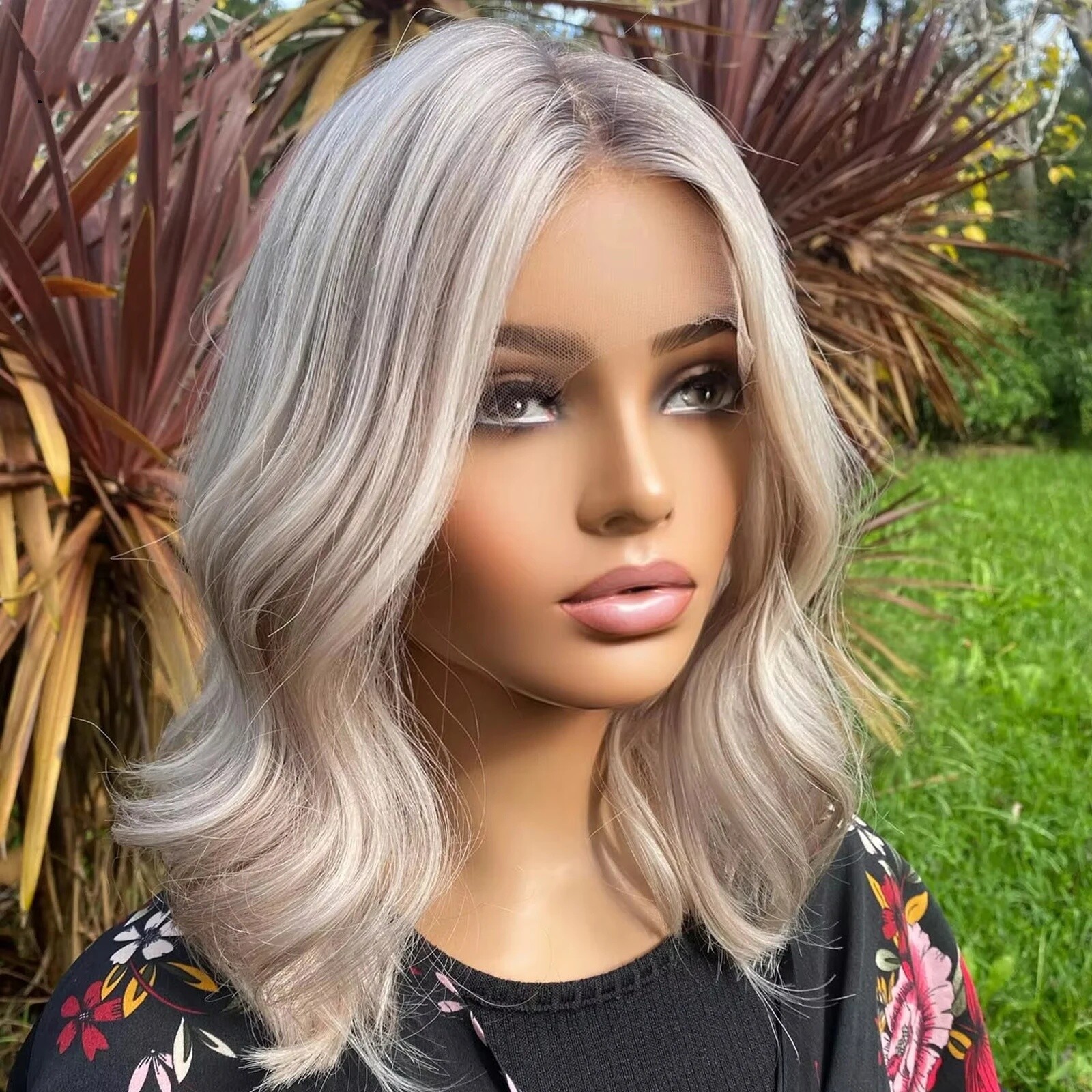 Ombre Blonde Highlights Body Wave Wig 4X4 Lace Front Human Hair Wavy Wig
