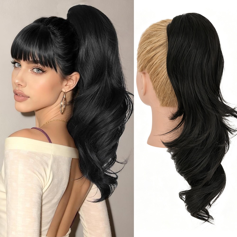 18″ Claw Clip Ponytail Extension Clip On Pony Tails Hair Extensions for Women US