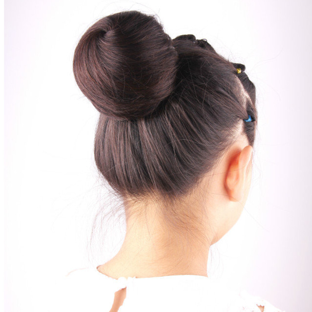 Women Girls Updo Chignon 100% Real Human Hair Bun Clip On Hair Piece Extensions