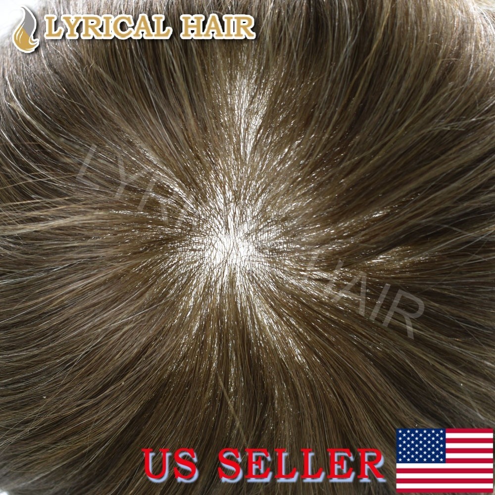 Ultra Thin Skin Mens Toupee All Colors Human Hair Piece Replacement System Wigs