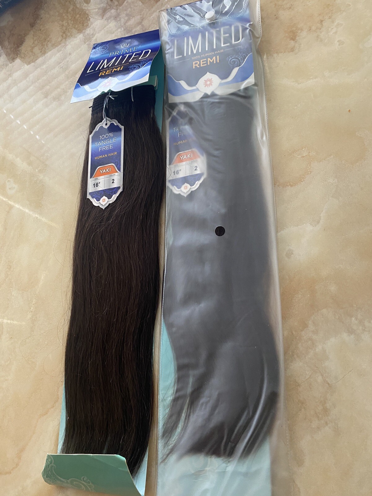 REMI PRIME LIMITED 100% HUMAN HAIR SOFT YAKY WEAVE-16 LOT 2 COLOR 2 TANGLE FREE