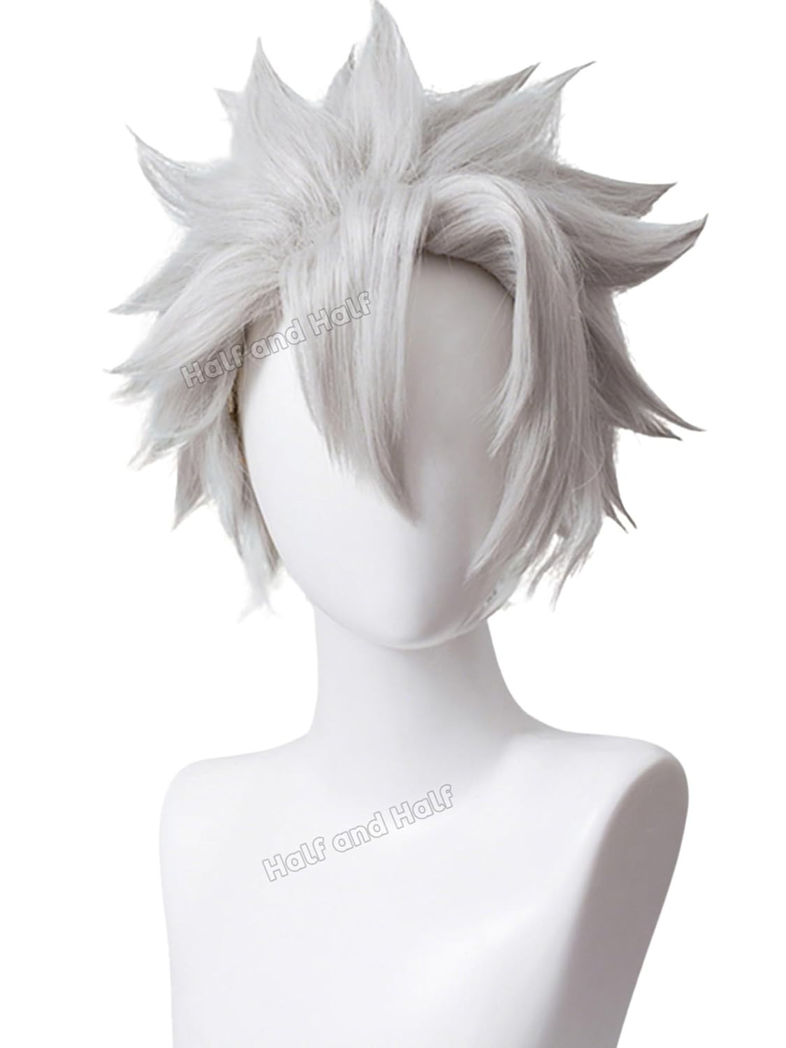 12″ Silver White Sanemi Straight Wig for Men Halloween Cosplay 155E082198