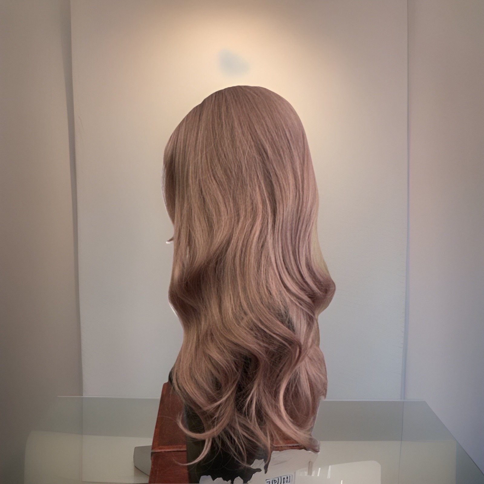 Long Wavy Ash Brown Synthetic Wig Classic Cap Layered Women 21-30in