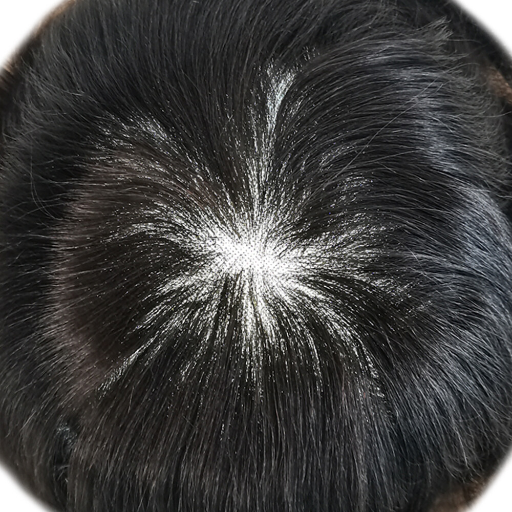 Durable Men Hair Replacements Fine Mono Lace Toupee Hairpiece Poly Hair System