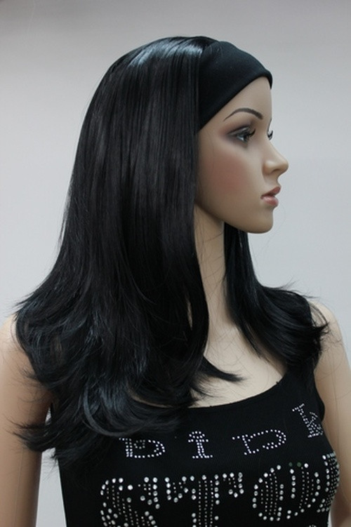 Women Straight Wig Ladies Daily 3/4 Headband Half Wig Natural Hair Cosplay Wig