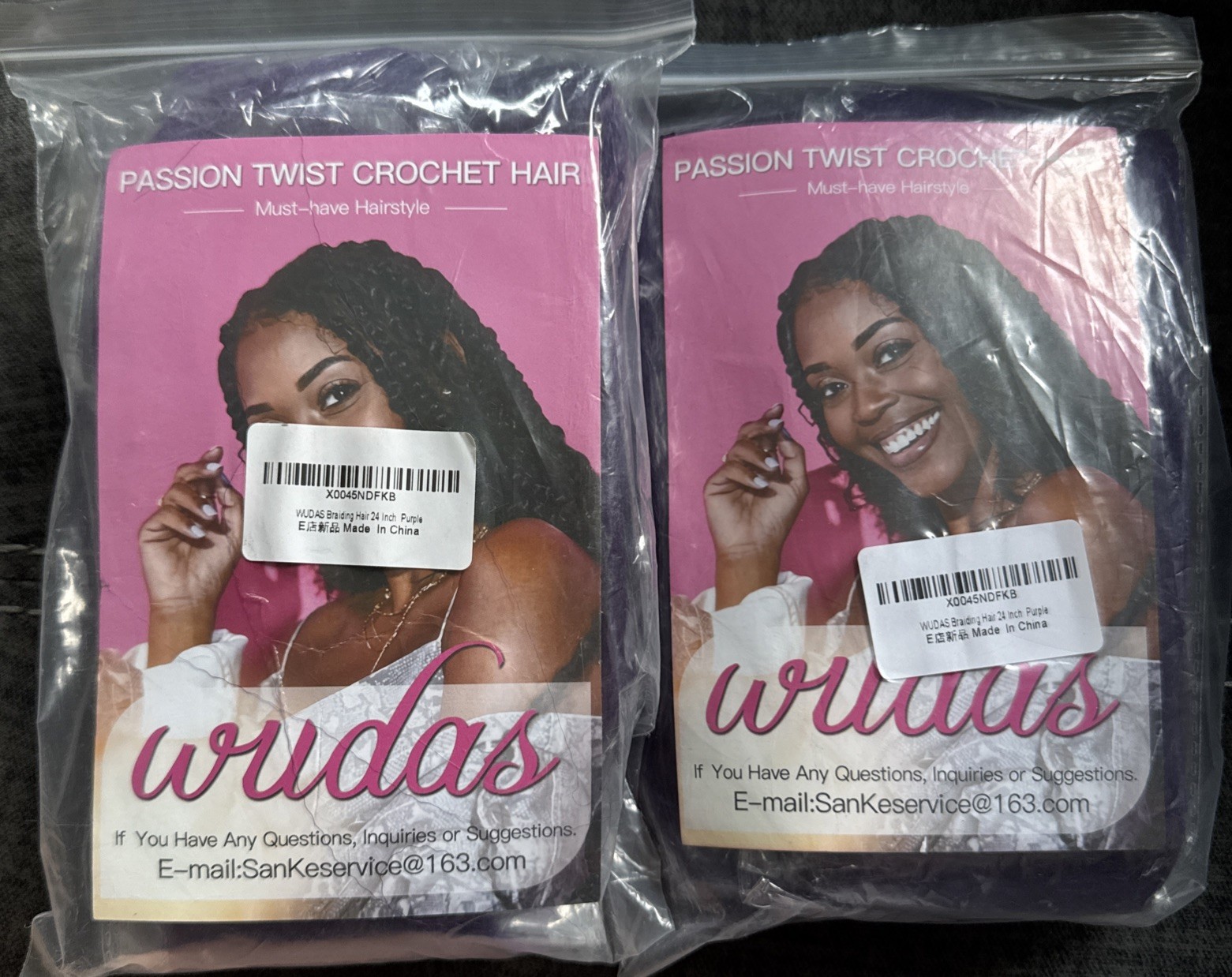 NEW 4 PACK 24” Pre Stretched Braiding Hair Extensions DARK PURPLE (90g/Pack)