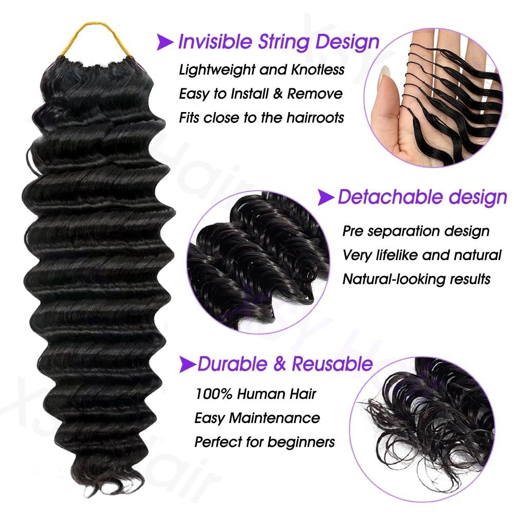 Xsy Human Crochet Hair For Black Women 20 Inch 50G 40 Strands Miracle Knots
