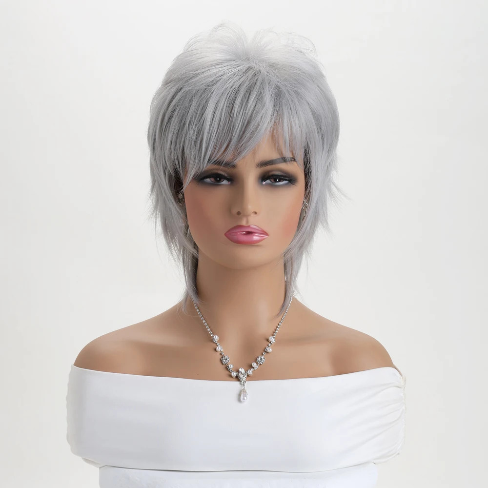 Wavy Layered 12 In Mid Length Women Natural Daily Shag Caples Synthetic Hair Wig
