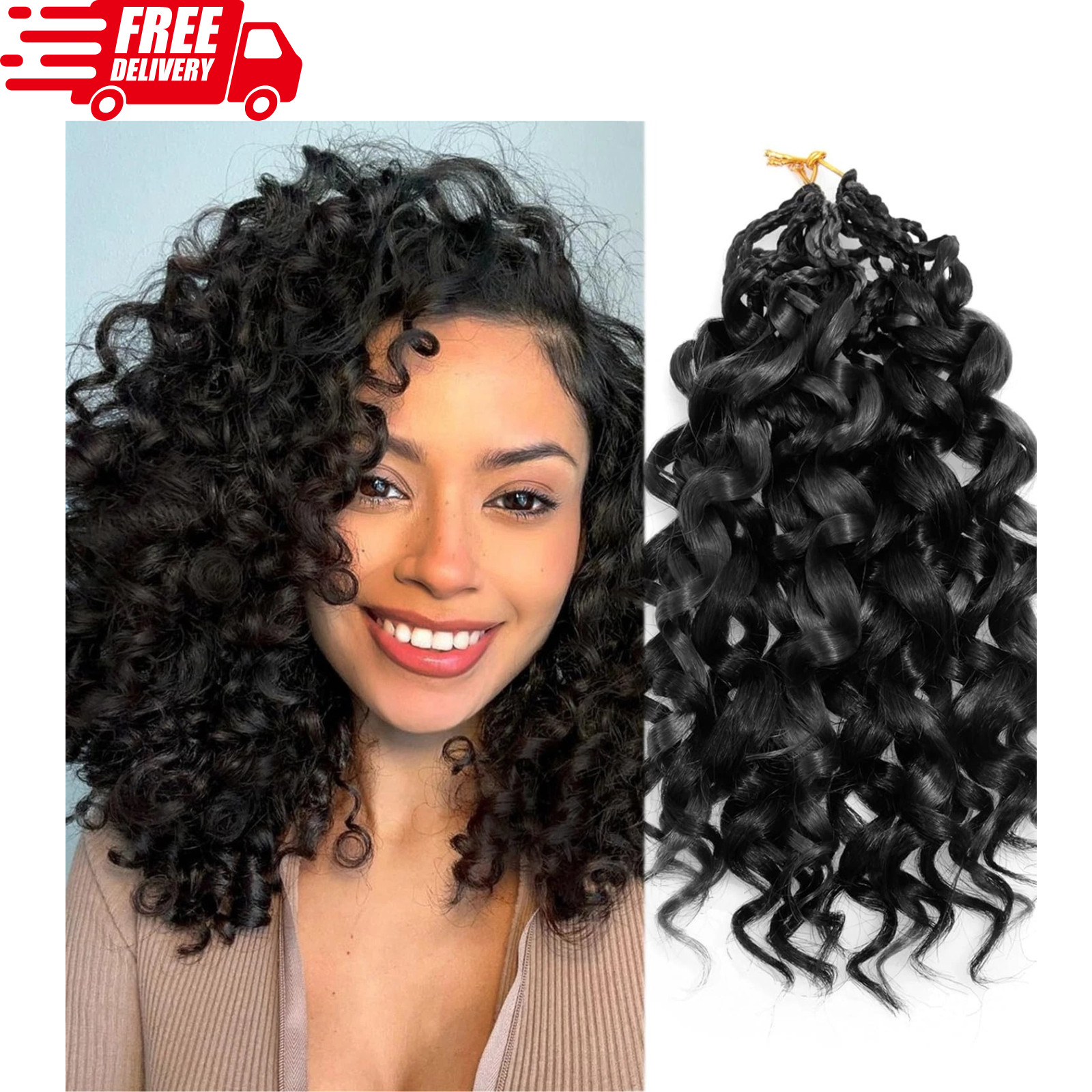 Gogo Curl Crochet Hair 8 Packs Pre Looped Short Curly Ocean Water Wave Synthetic