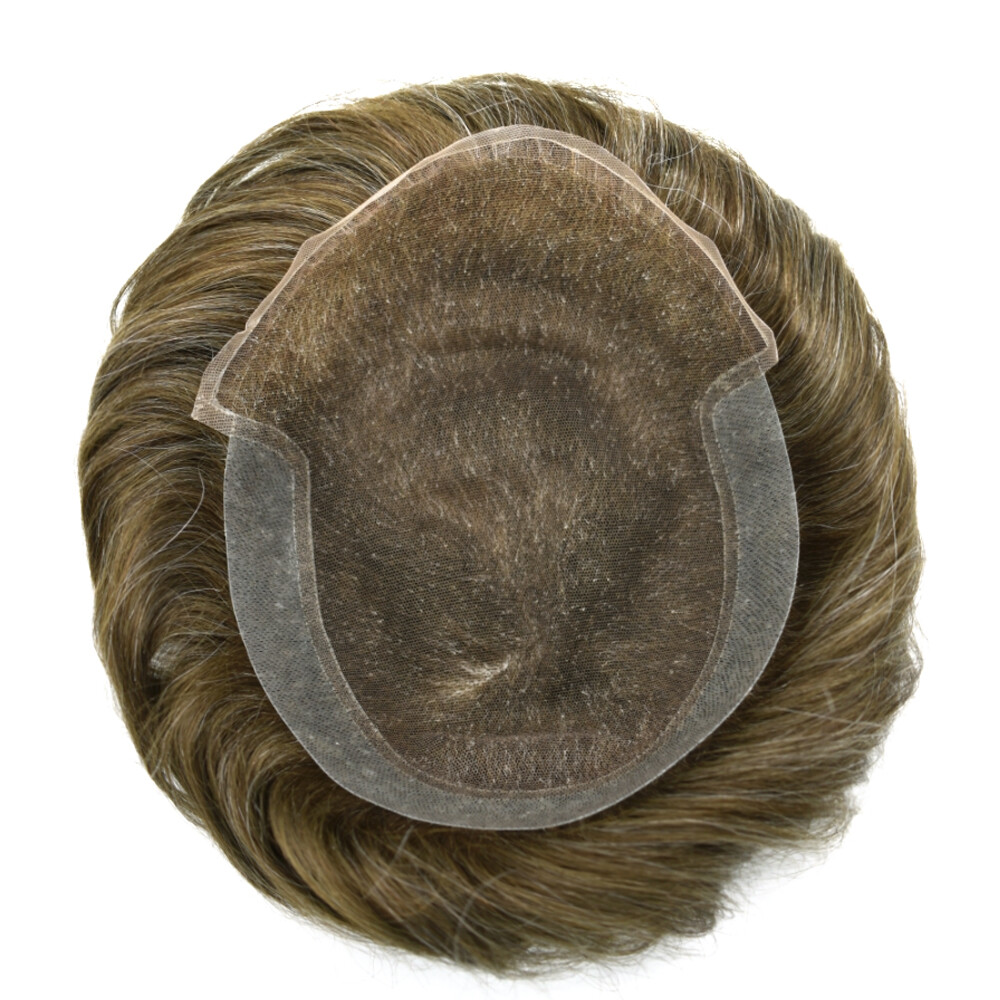 MensToupee Swiss Lace Front Poly Pu Hairpiece Natural Hair Replacement Systems