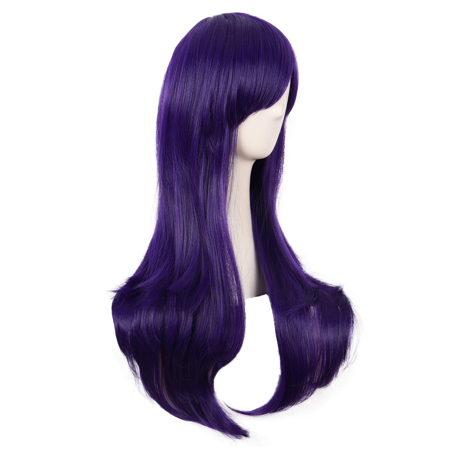 Women’s Adjustable 28 Inch Dark Purple Curly Hair Wig for Cosplay & Style