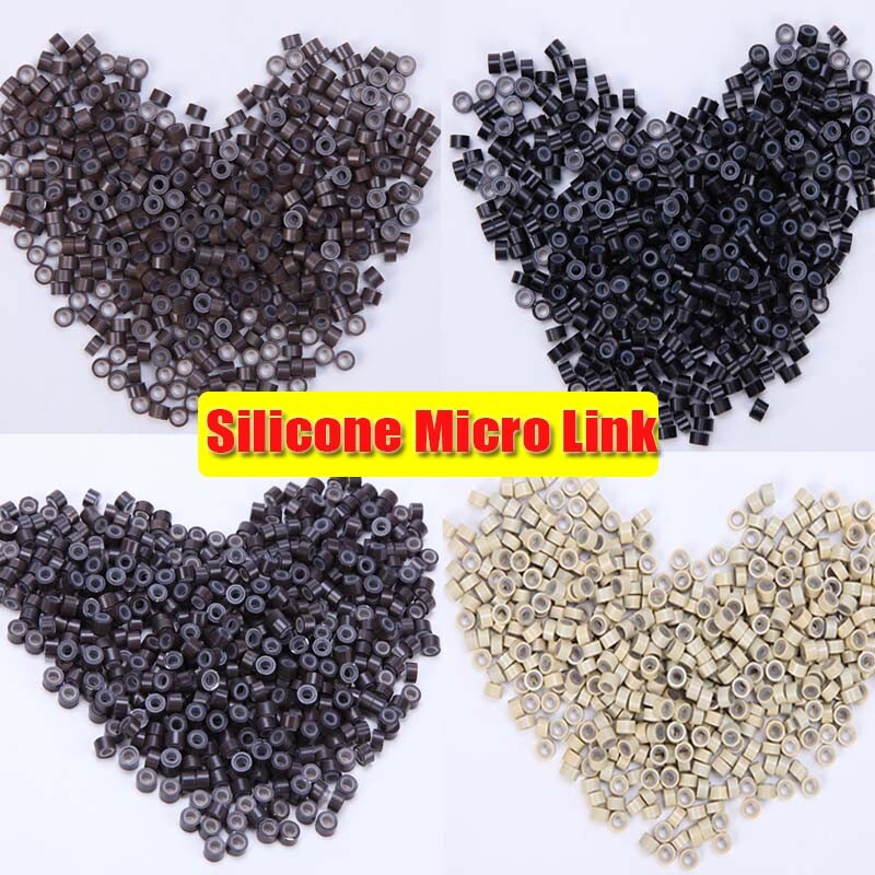 SALE Micro Rings Beads 1500pcs 6mm/5mm Silicone Linked FOR I Tip Hair Extensions