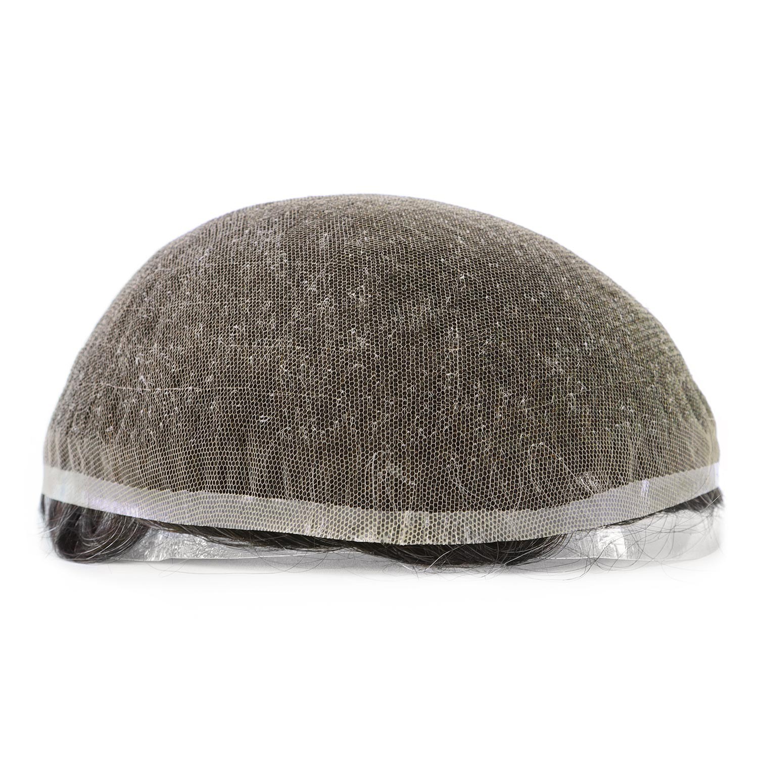 Men Toupee Hairpiece Human Hair Replacement System Full French Lace Grey Hair7X9