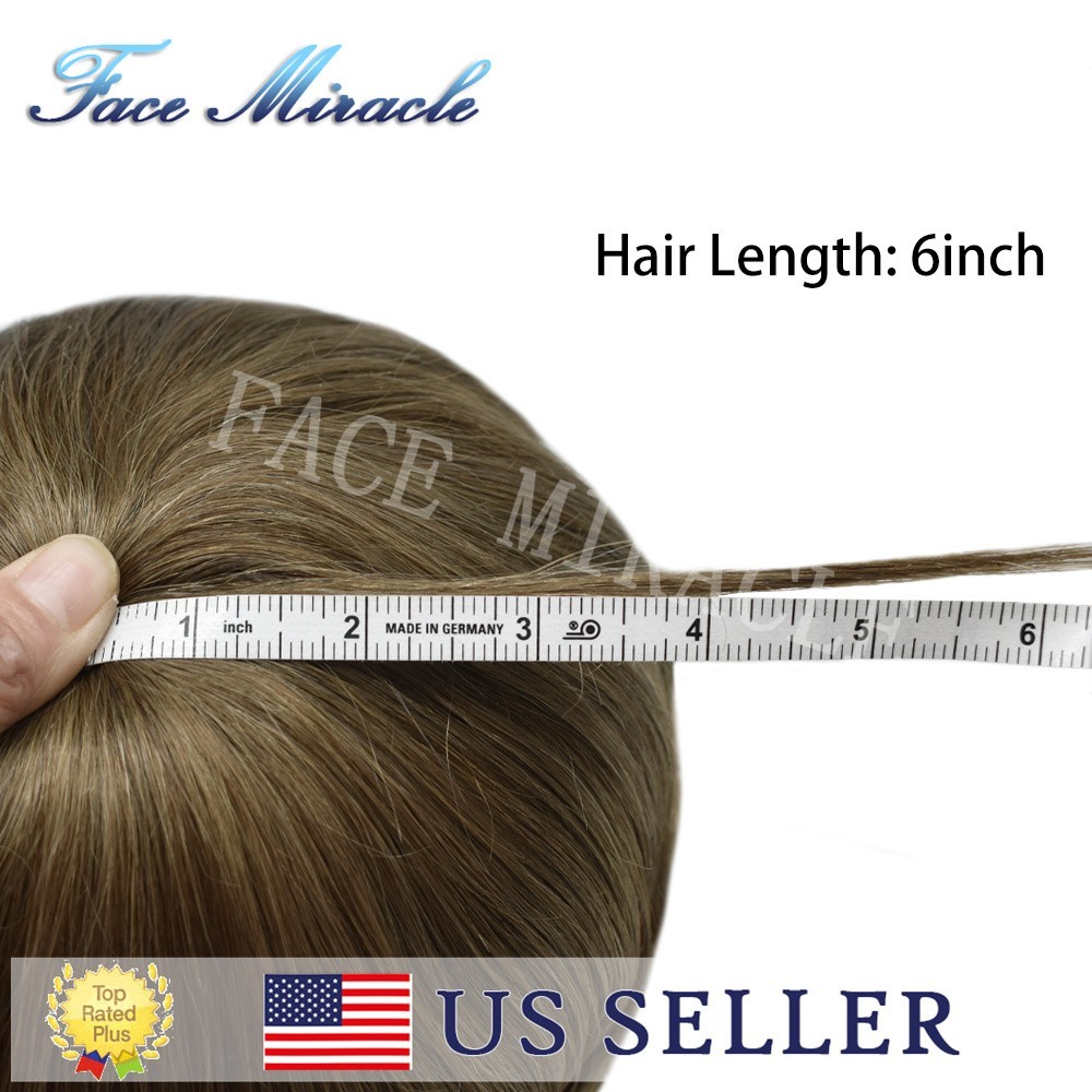Hair System for Men Full Poly Thin Skin PU Man Hair Piece Natural Hair Wig Unit