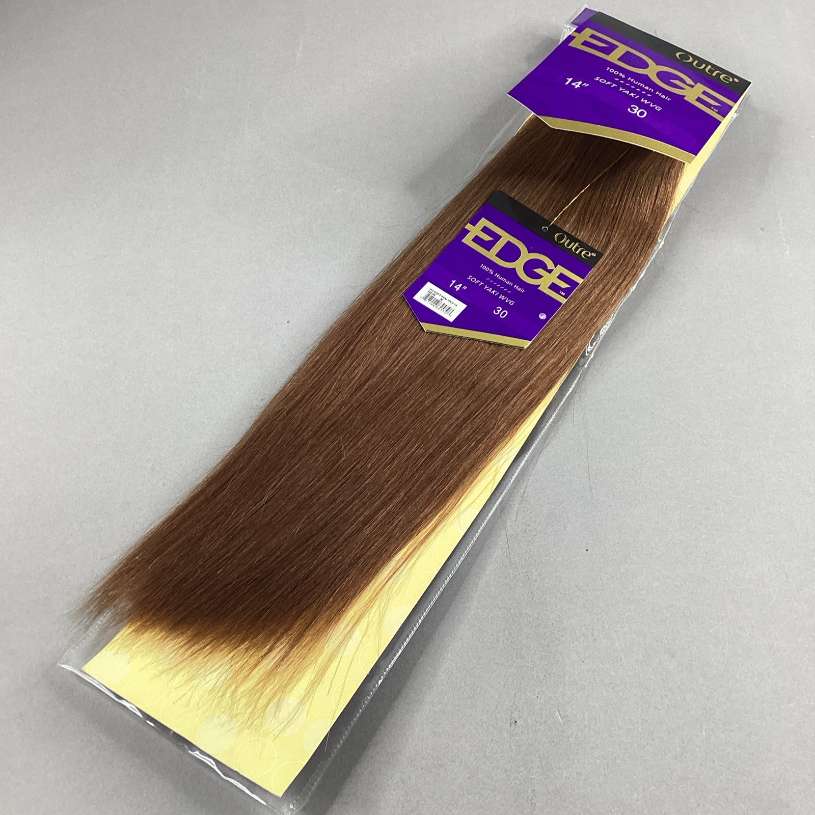 Edge Yaki #30 Honey Brown 14” Straight 100% Human Hair Extensions by Outre