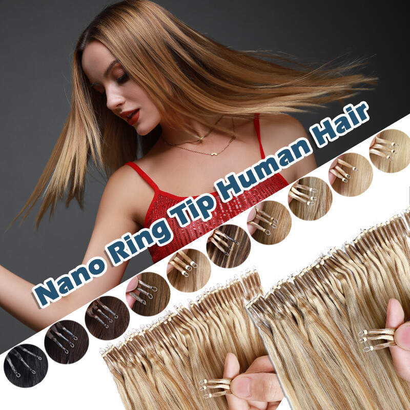 Nano Ring Tip Thick 100% Remy Human Hair Extensions 200g Micro Loop Ring Beads