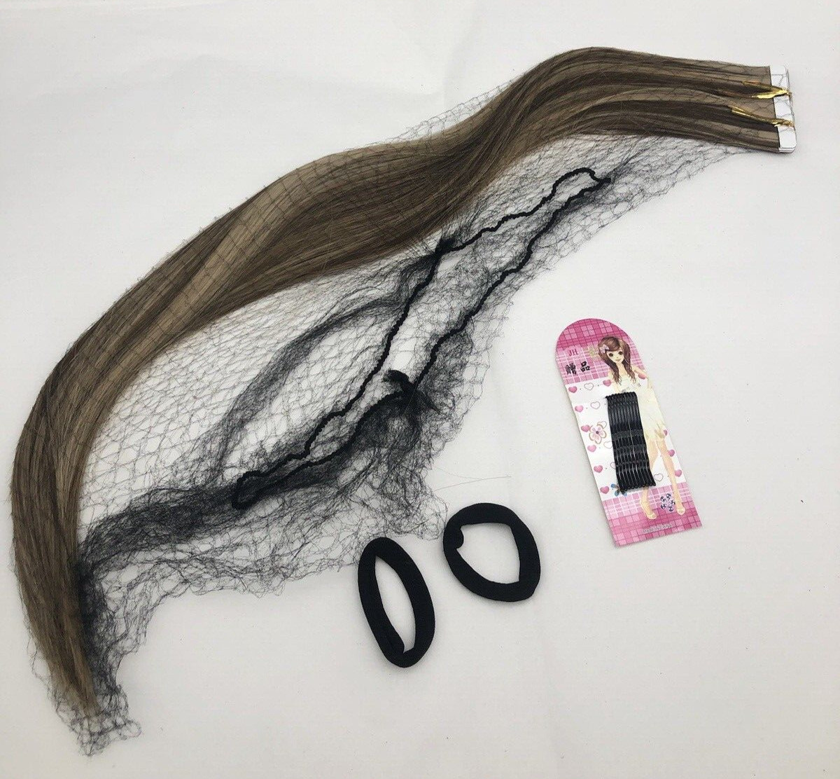 Hair Extension 20″ Silky Tape Hair Extension 10Pc Synthetic Mix Ash Medium Brown
