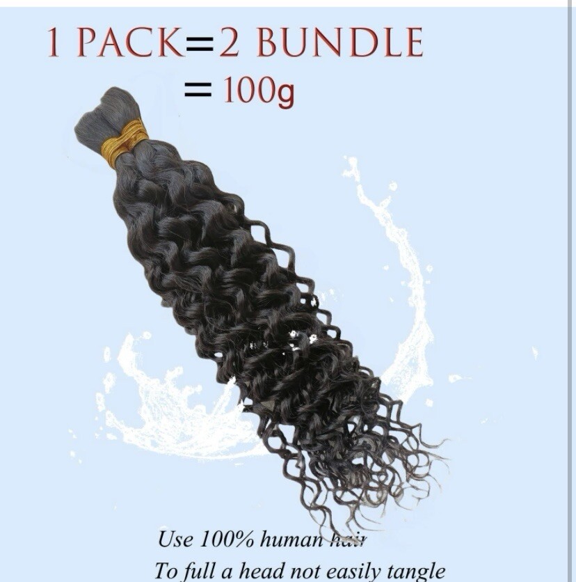 Human Hair For Braiding 100gm 20inch Deep Curly Bulk(2bundles/pack)Reg Price$70