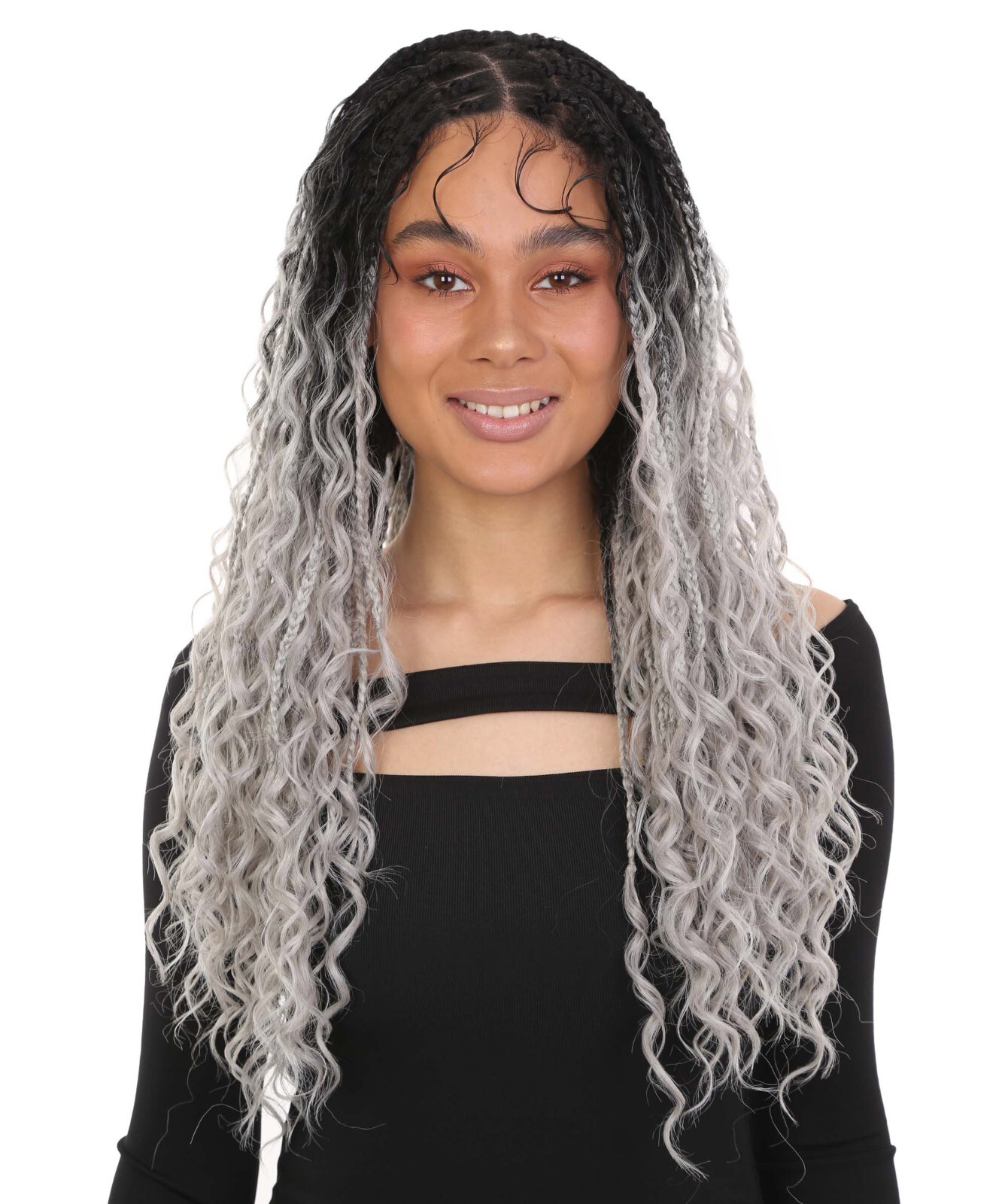 LUXLUXE Grace 25-inches Full Hand-tied Boho Box Braids Wig with Baby Hair