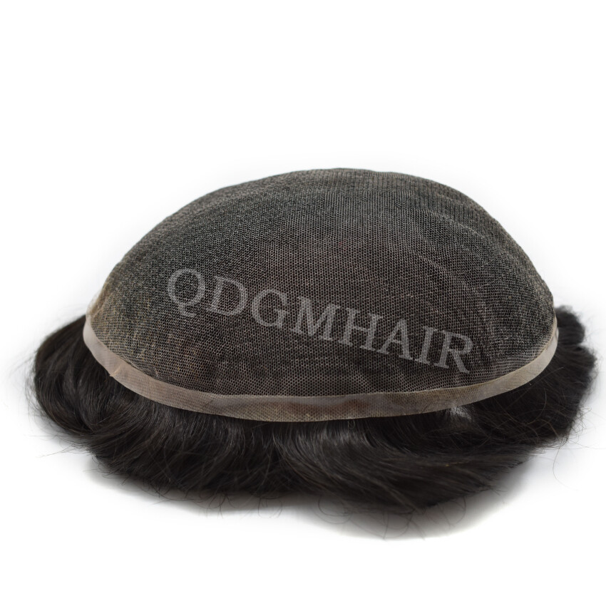 Mens Toupee Full French Lace Hairpiece All Lace Hair Replacement System Natural