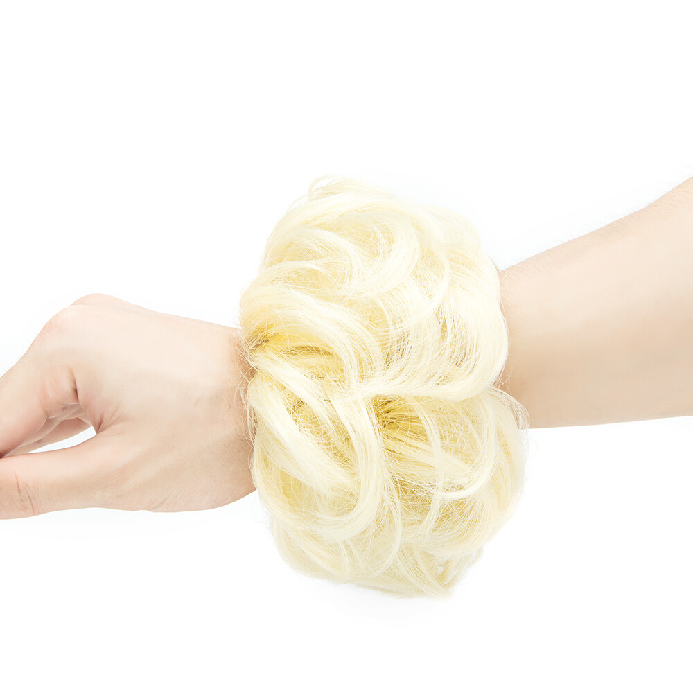 US Wavy Curly Messy Bun Chignon Donut Tweezer Thick Wrap Hair Piece Scrunchie YJ