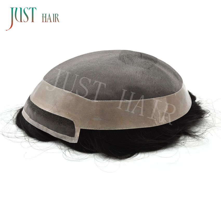 Weld Mono Lace Front Mens Toupee Hair System Durable Fine Mono Poly Pu Hairpiece