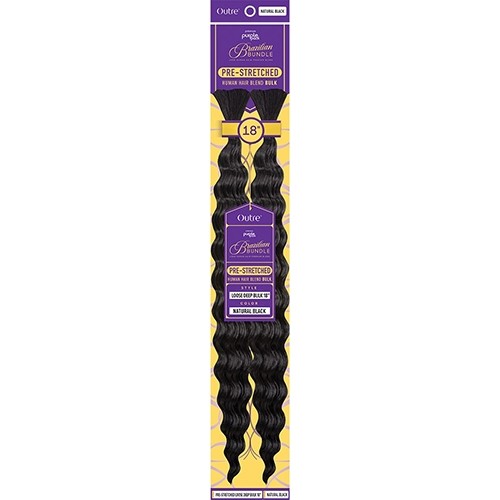 Human hair blend – Pre-stretched Loose Deep Bulk 18″