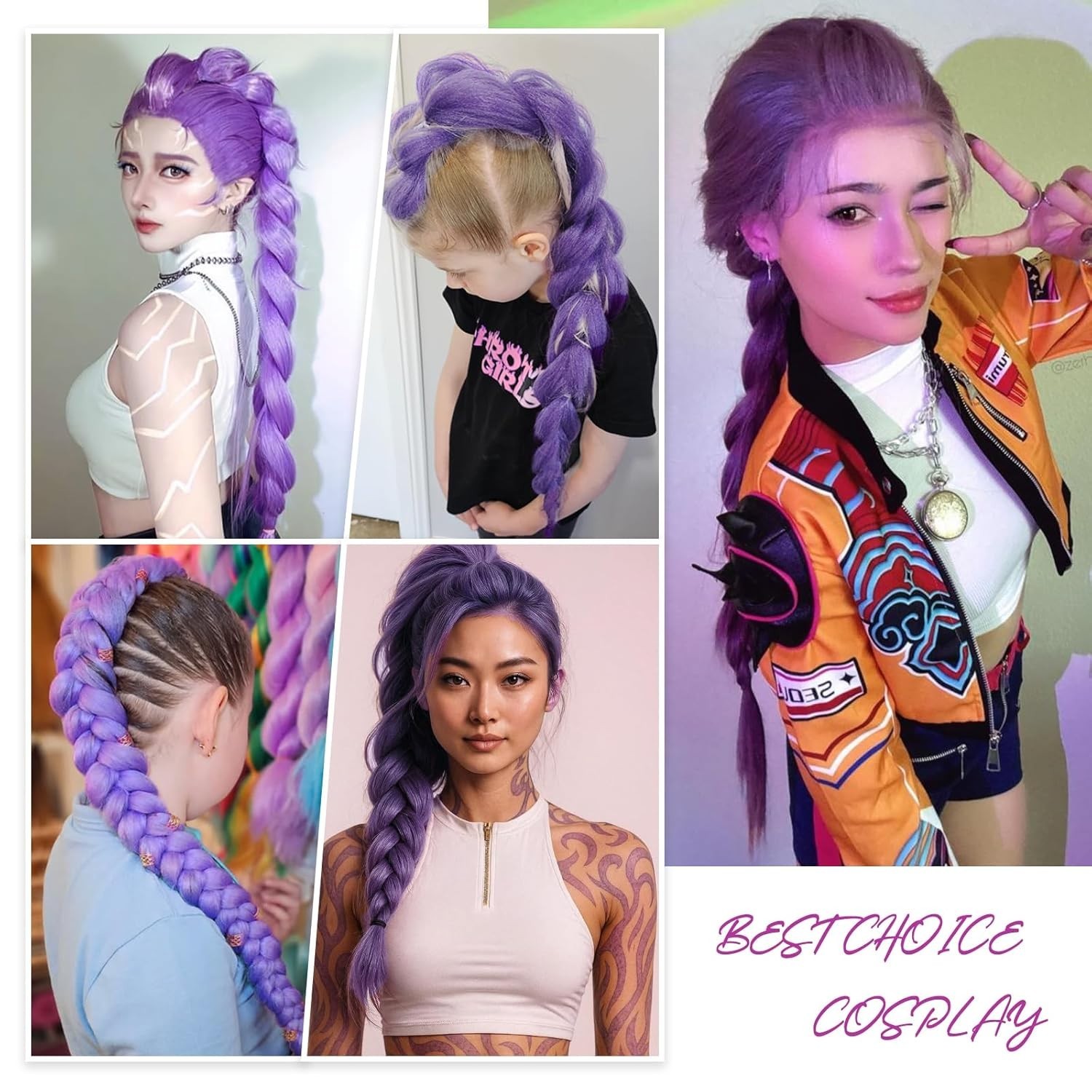 Flame-Retardant 30 Inch Purple Braiding Hair – Tangle Free & Easy to Install