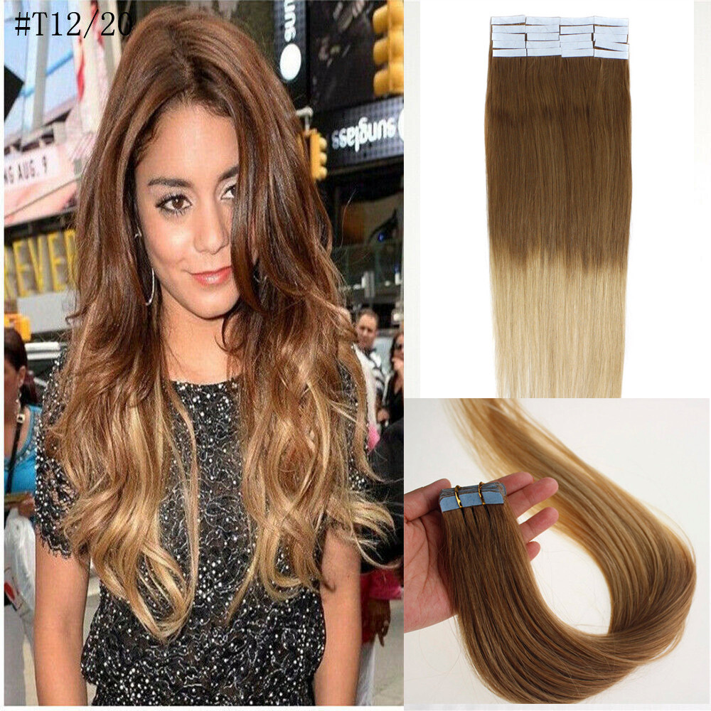 Invisible Tape in Hair Extensions 100%Real Human Hair Skin Weft Premium RemyHair