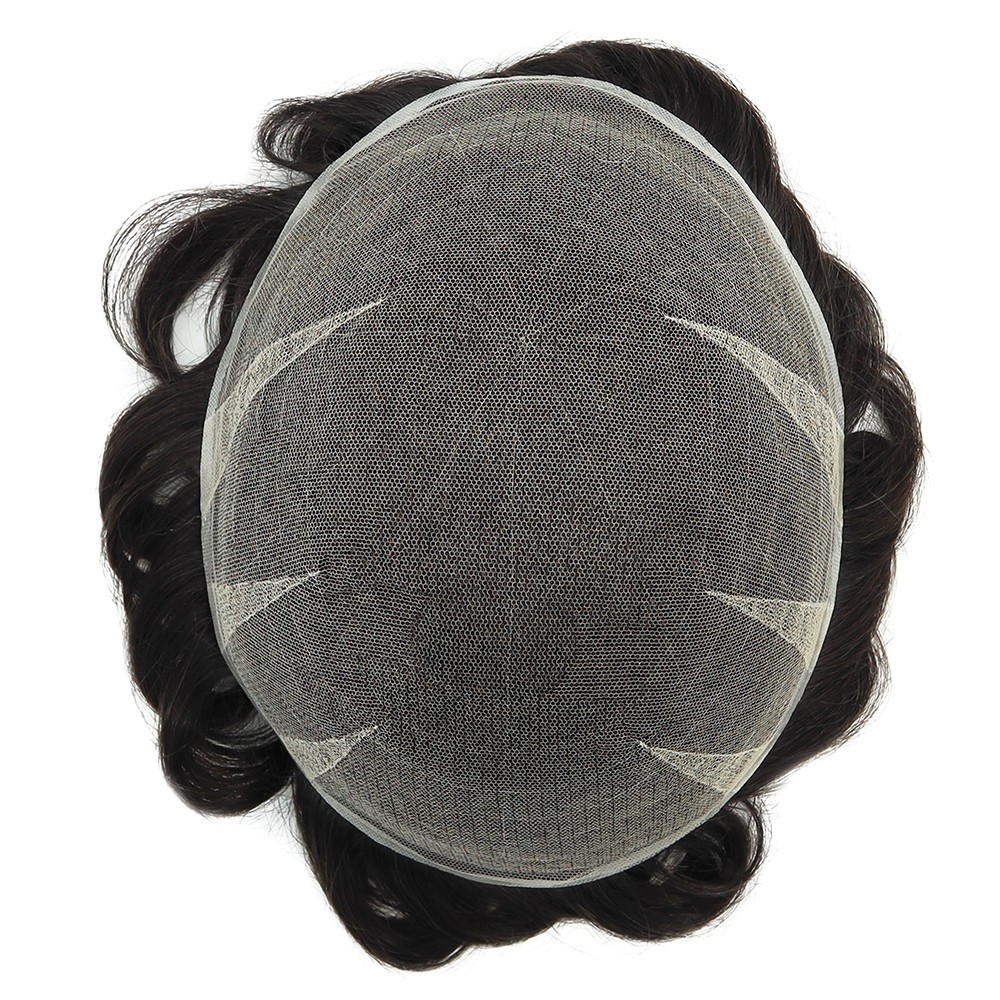 Toupee For Mens Human Hair New! Swiss Lace Replecement System Natural Hairpieces