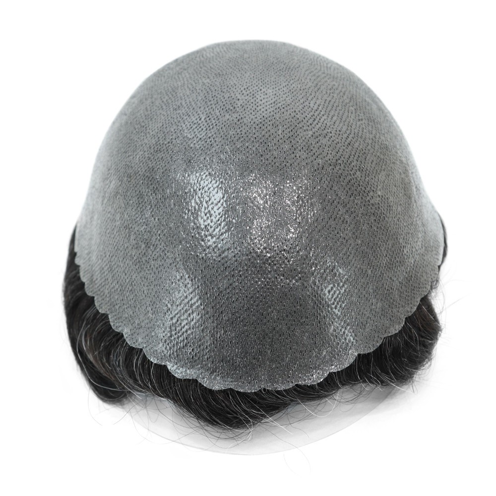 Mens Human Poly Skin Hair Toupee Replacement System Skin Toupee Hairpieces 8X10